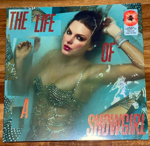 OOP TAYLOR SWIFT THE LIFE OF A SHOWGIRL LIT MY SKY UP METALLIC ORANGE VINYL LTD