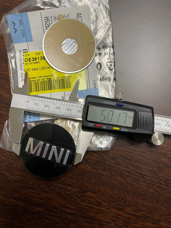 4 x Genuine Mini Cooper Wheel Cap Center Emblem Cooper Mini Sticker 2IN/50MM USA Foto 3 de 4