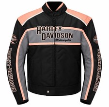 Harley Davidson Men’s Cowhide Leather Mesh Textile Motorcycle Biker Jacket