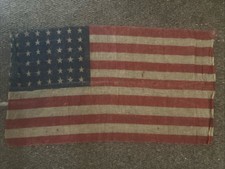Vintage Antique 48-Star United States American Flag &ndash;WWI/WWII Era Cotton 75x42cm