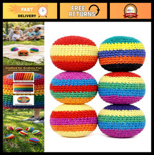 Colorful Knit Hacky Sack Set - Kick Ball for Outdoor Indoor Sports, Training  B
