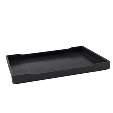 Reptile Bowl Large Food Water Dish Simulated Wood Grain Surface M Black