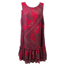 Tommy Hilfiger Womens Dress Shift Hot Pink Ruffle Sleeveless Preppy Old Money 10
