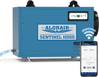 ALORAIR Sentinel HD55 Blue 113 Pint Dehumidifier for Basement w/ Wi-Fi & Hose
