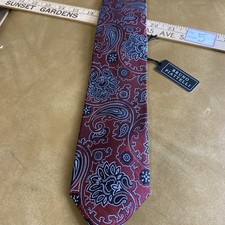 Bruno Piattelli Men's Tie100 Silk Handmade Paisley Red/black/ silver BNWT