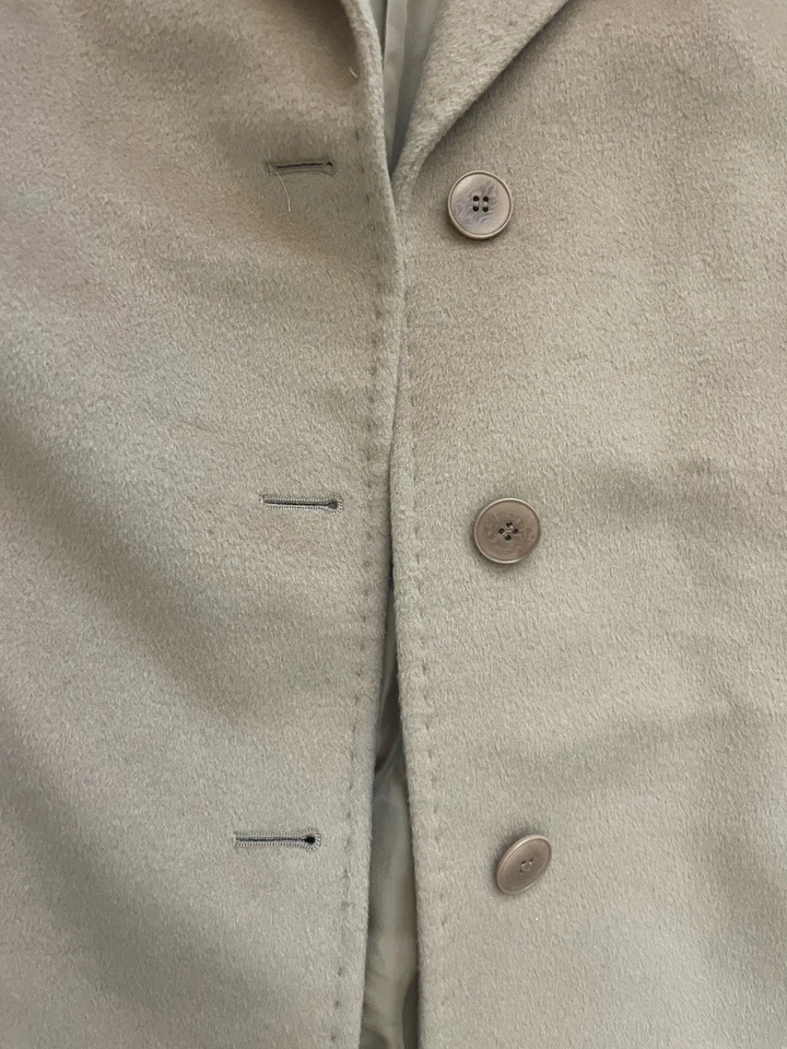 Cinzia Rocca Angora Wool Coat Long Tan Womens Long Sleeve Vintage - Image 3 of 4