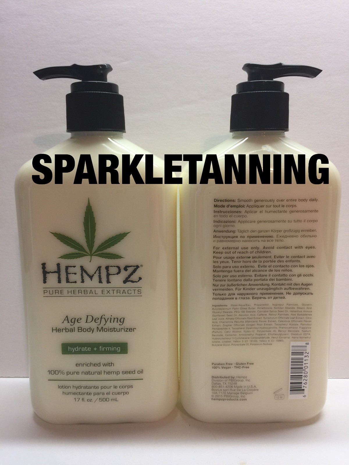 Hempz AGE DEFYING Herbal Body Moisturizer Hemp After Tan Lotion LOT 3 BOTTLES