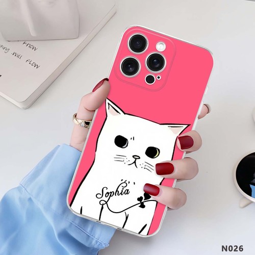 Cats Pattern Soft Custom TPU Case Phone Cover For iPhone 16 15 14 13 12 Pro Max - Picture 90 of 95