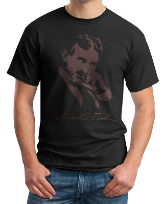 NICOLA TESLA T-SHIRT - Genius Inventer / Futurist Engineer - farbige Herren T-Shirts
