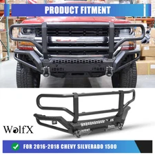 DIY Steel Front Bumper W/Parking Sensors Hole For 2016-2018 Chevy Silverado 1500