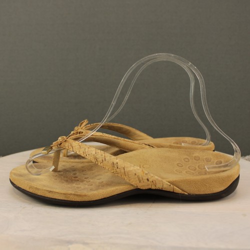 Sandalia Tanga Vionic Bella Mujer 7.5 Tostada Cuña Chanclas Arco Playa Cuero - Imagen 5 de 11
