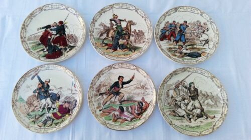 Lot De 6 Assiettes Plates Salins – Terre De Fer, Service Sermaize, Diamètre 21-25 Cm – Occasion Avec Traces De Jaunissement