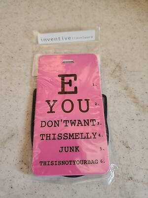 Inventive Travelware Pink Luggage Tag'' E You Don't Want..'' box 209