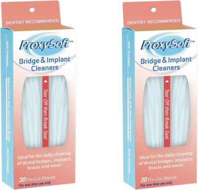 Proxysoft Dental Floss for Bridges and Implants 2 Packs - Floss Threaders for