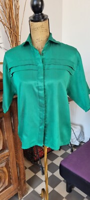 Chemisier Vintage Femme Noir - Taille 42, Boutonnage Devant, Fabrication Française, Occasion Très Bon état
