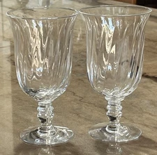Gorham Gentry Clear Crystal Iced Tea Water Glasses Goblets 7 " Set of Two