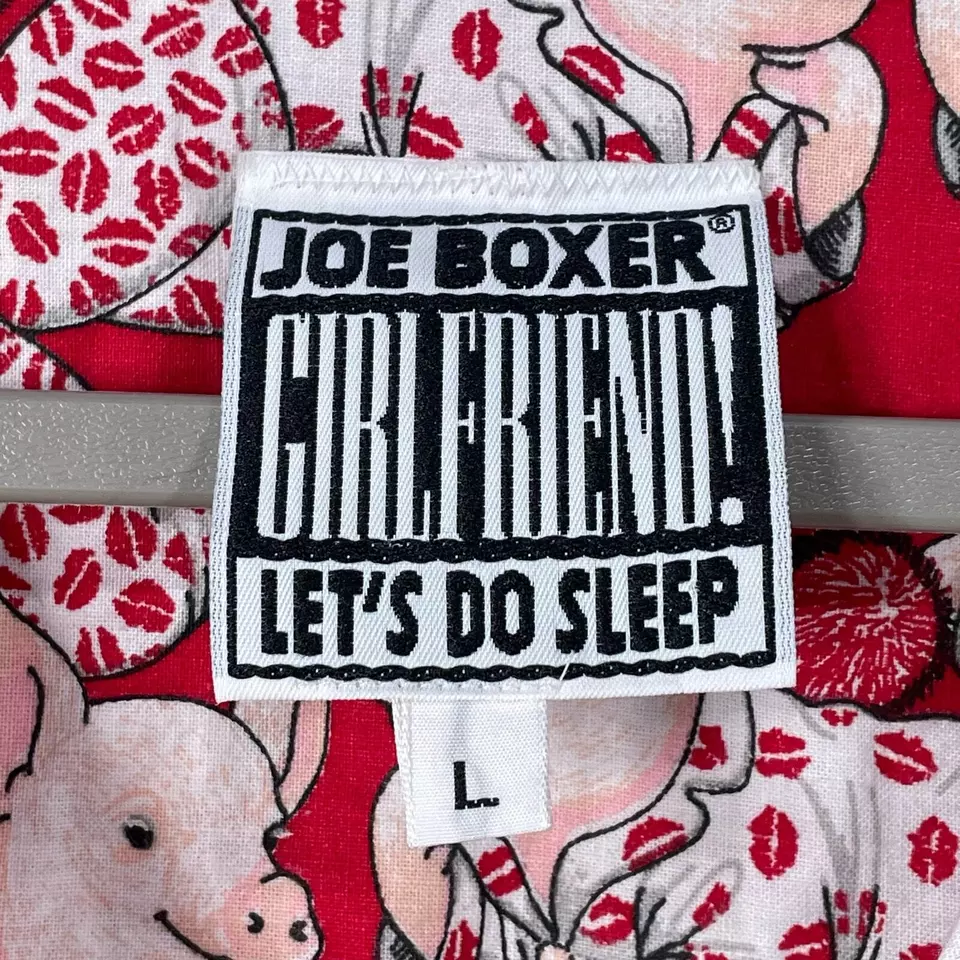 Camisa de dormir vintage Joe Boxer Girlfriend Let's Do estampado de besos de cerdo L Foto 4 de 4