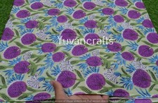 5 Yard Hand Block Print Handmade Cotton Indian Natural Sanganeri Print Fabric.