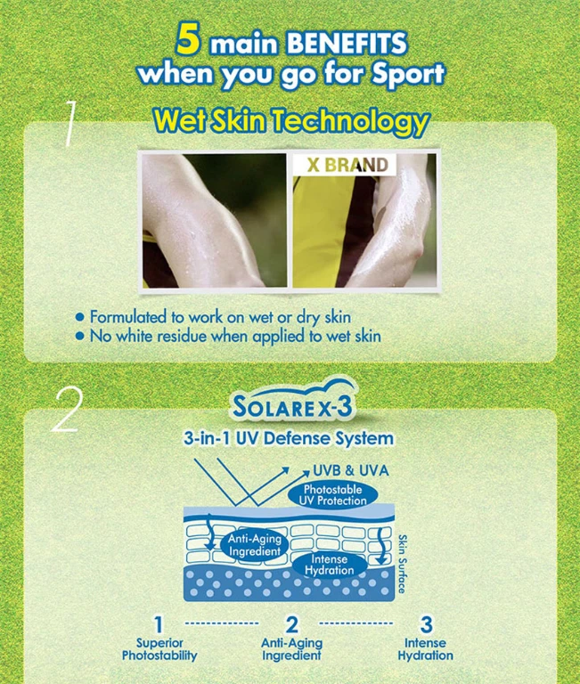 Protector solar deportivo UV SUNPLAY Sport 3 X 35 g FPS 120 PA++++ resistente al agua y al sudor Foto 3 de 4