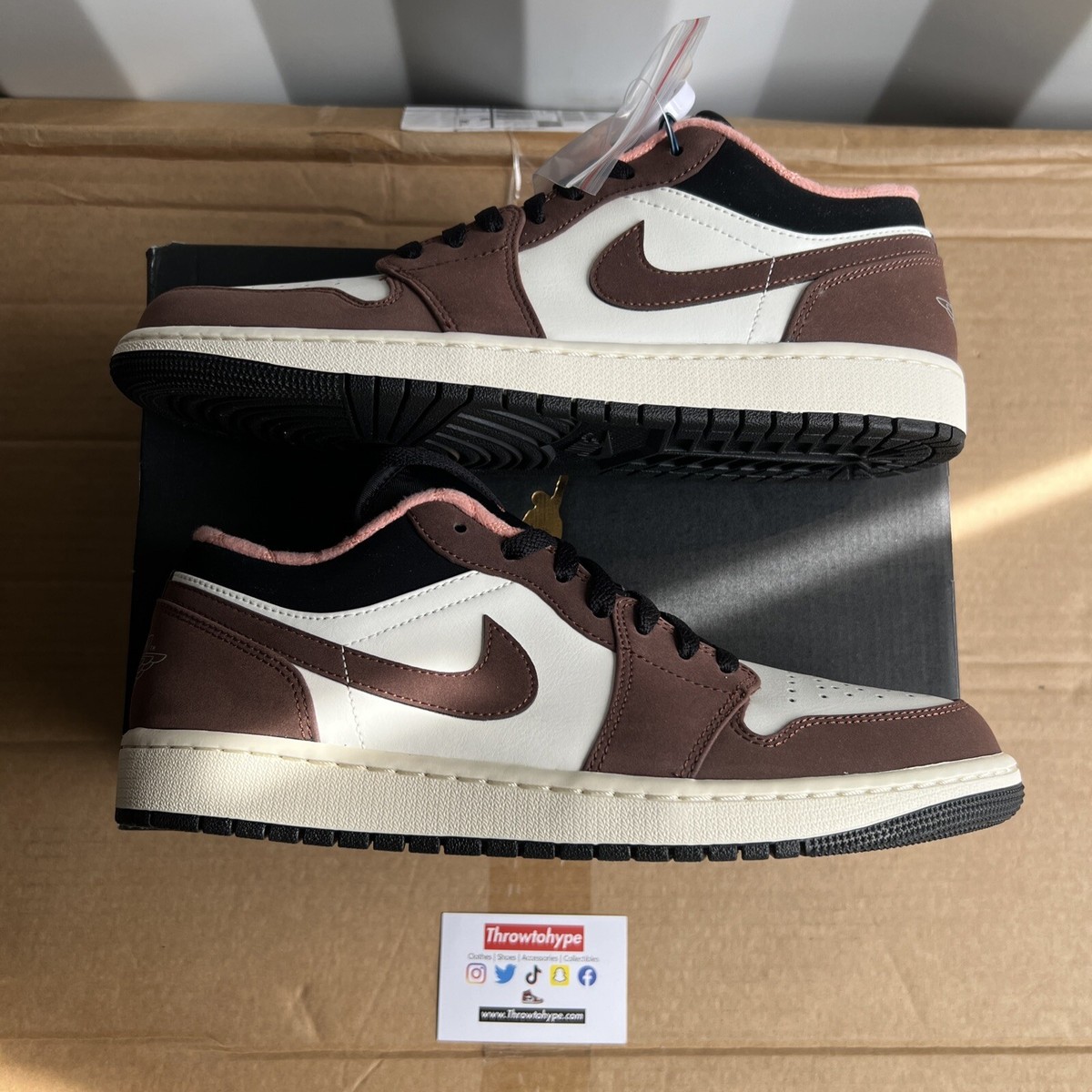 Nike Air Jordan Low Chocolate Mocha Crimson Bliss Size UK