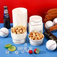 300 Pcs Baseball Ice Cream Bowl Baseball Party Snack Bowl 12 oz Disposable