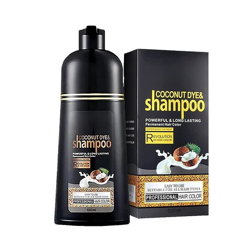 Shampooing Colorant Noir Kokila - Sans Ammoniaque, Sans Parabène, 400ml, Pour Tous Types De Cheveux
