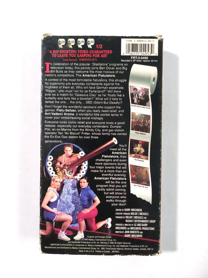 American Flatulators VHS 1999 American Gladiators Red Letter Media Toilet Humor - Image 3 of 4