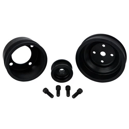 Ford Mustang 1987-1993 kit de correa de polea y puertas de underdrive negro aluminio 5.0 fox Foto 4 de 4