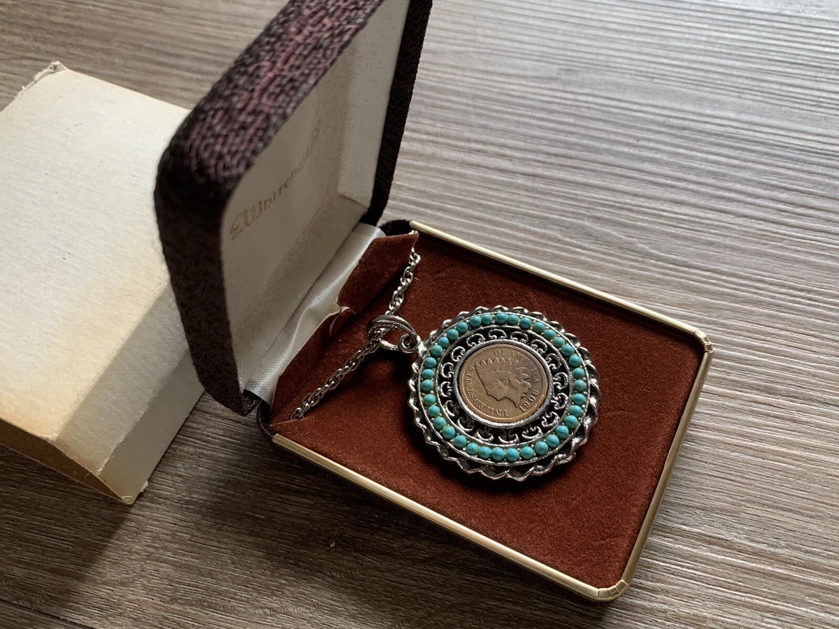 Vintage The Whitehall Co. Jewelers Antique 1906 Penny Turquoise