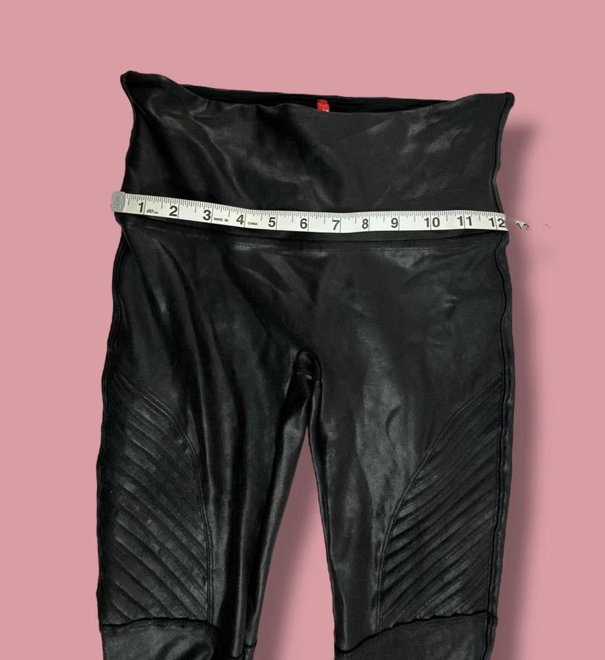 Leggings SPANX 20136R Negro Imitación Cuero Moto Largo Completo Talla Mediana Foto 4 de 4