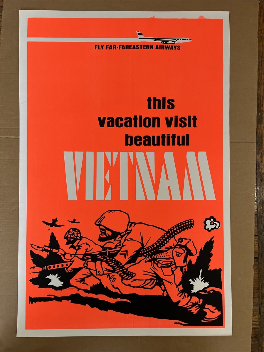 this vacation visit Vietnam black light poster original vintage