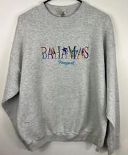 VINTAGE Fruit Of The Loom Bahamas Freeport Adult XL Gray Sweatshirt Distressed
