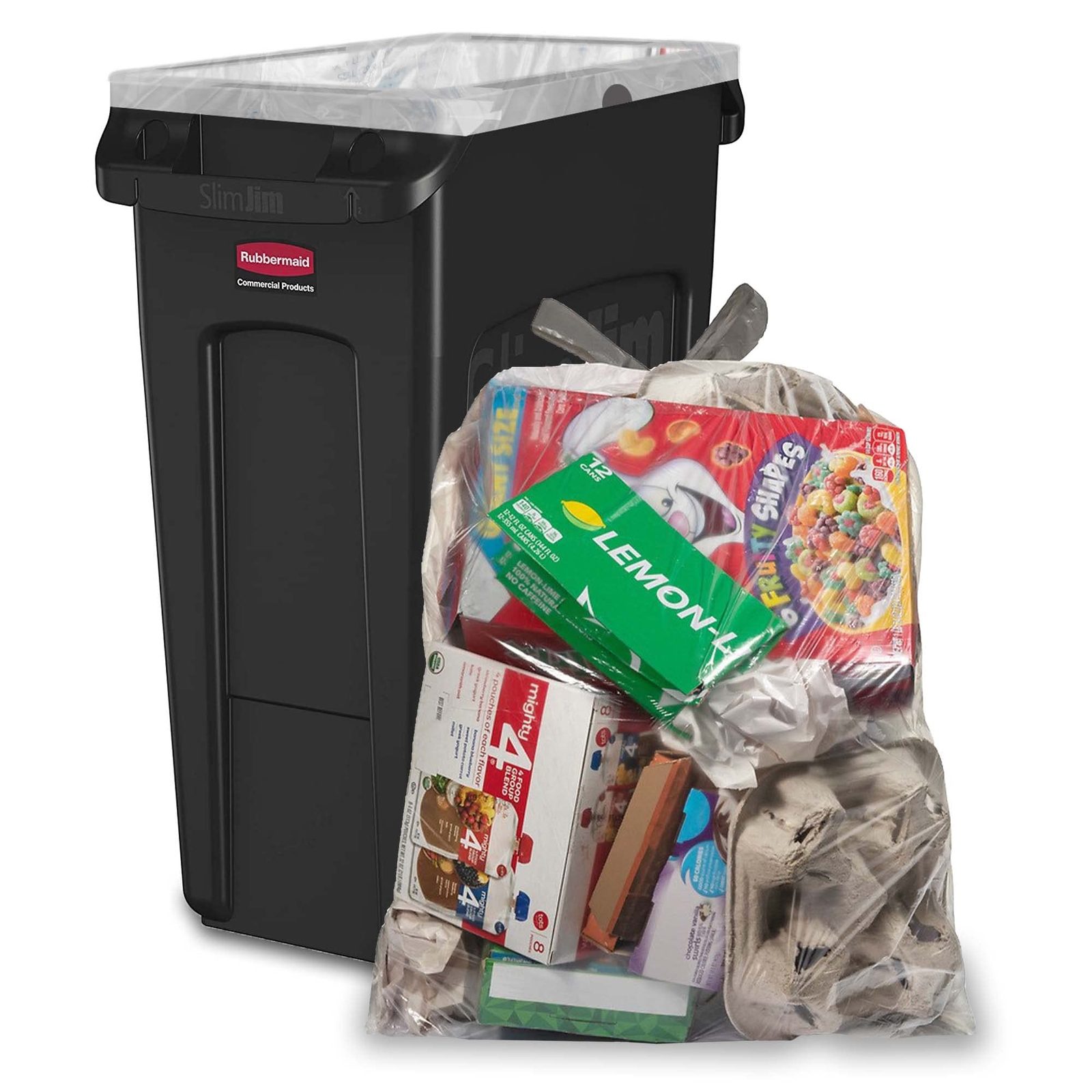 Aluf Plastics 2326 Gallon 0.9 MIL Clear Garbage Bags With Drawstrings