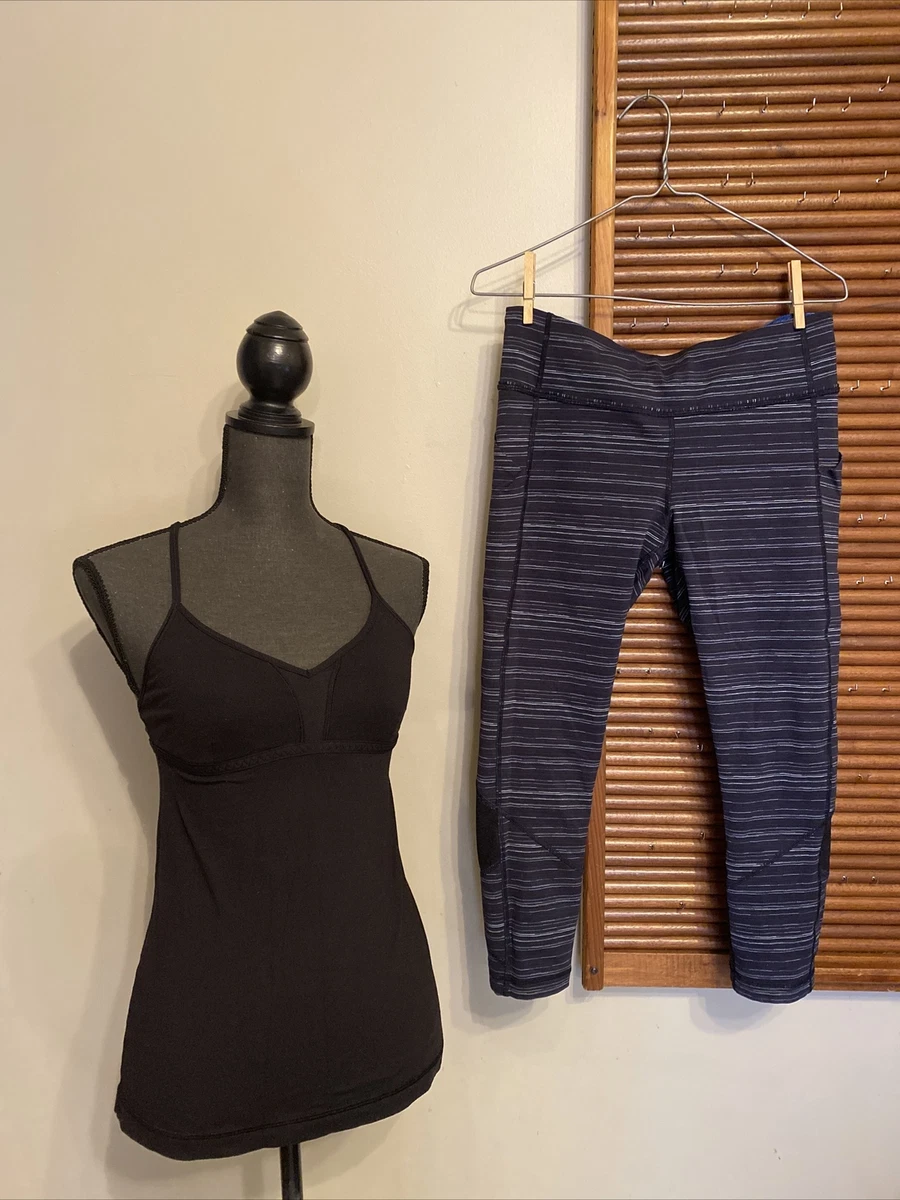 Lululemon Size 8 Lot Tank Top & Run Crop Leggings With Side