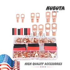 Copper Battery Cable Ends Wire Lugs Assortment Kit AWG 2 4 6 8 10 Gauge 150pcs