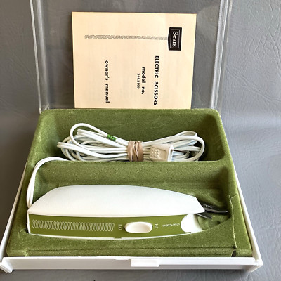 Vtg Sears Best Electric Sewing Scissors 2-Speed with Light Green Tested Works