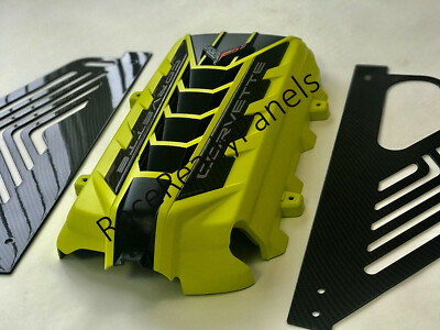 2020/25 CORVETTE C8 ENGINE COVER ACCELERATE YELLOW APPEARANCE PKG CARBON FIBER!