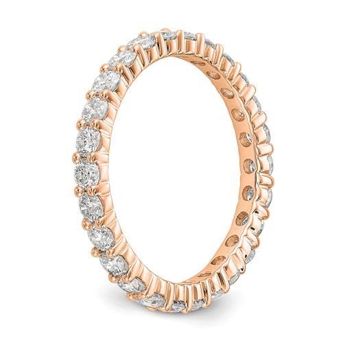14k Rose Gold Round Diamond Eternity Band Ring Shared Prong 1.50ct Size ...