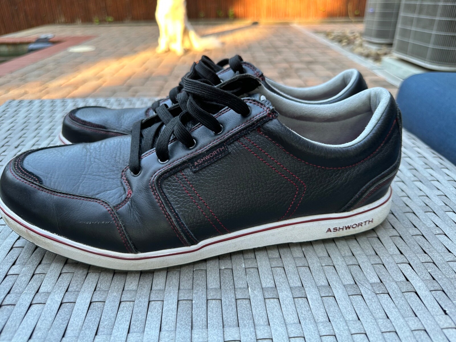 Ashworth Cardiff ADC Leather Spikeless Black Golf Shoes Mens Size 14