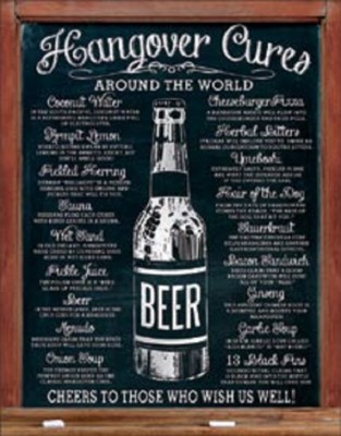 HANGOVER CURES AROUND THE WORLD TIN SIGN