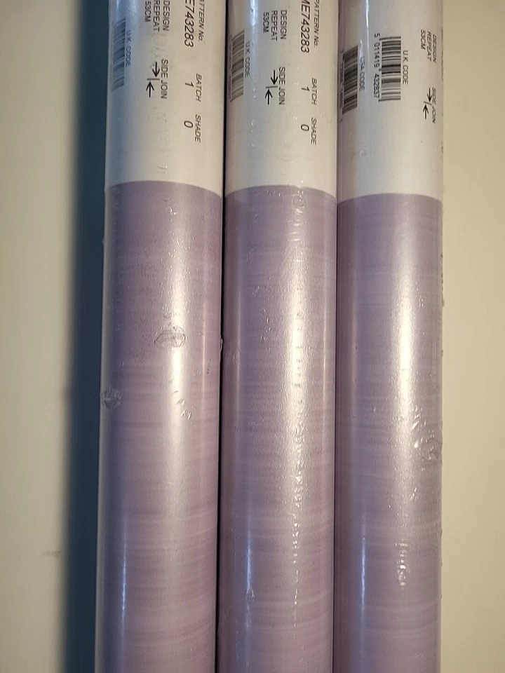 3 Purple Pattern Wallpaper Brand Metallica Made In England 56 Sq Ft A Roll NOS - Image 3 of 4