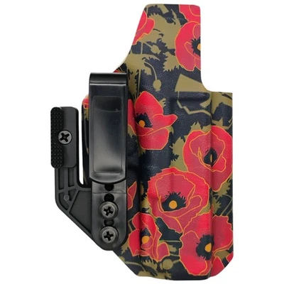 GHC HOLSTERS Inside-the-Waistband (IWB) Tuckable Kydex Holster - Poppies of War - Optic Ready