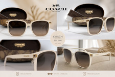 Coach HC8413BD CW419 White Sunglasses Brown Gradient Lens w/ Case EUC