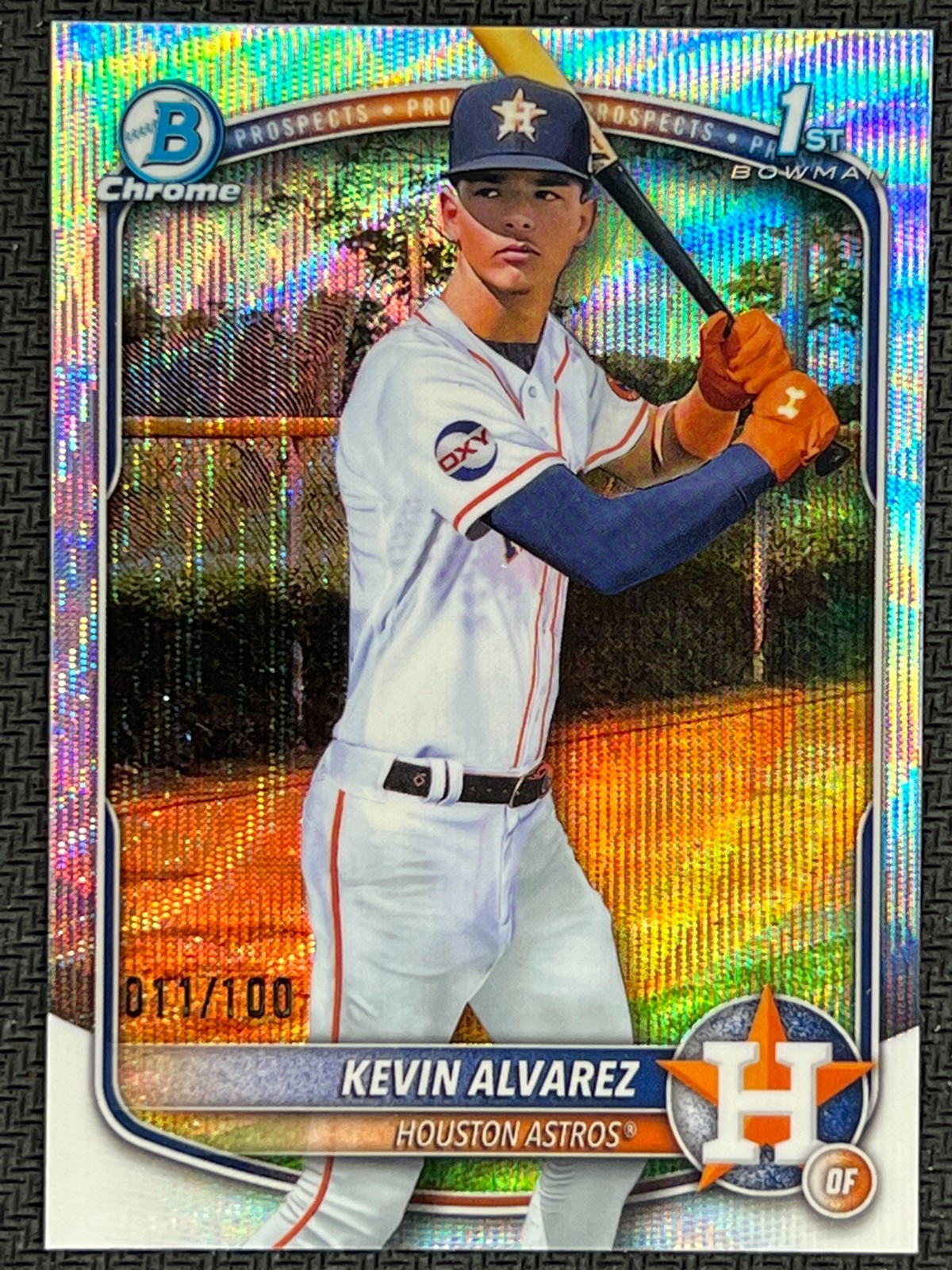 2025 Topps Bowman Chrome Prospects Wave #BCP-277 Kevin Alvarez 1st 11/100 Astros
