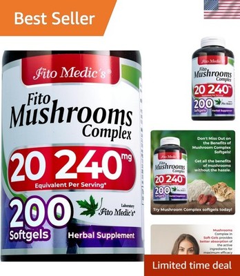 Lab's 18 Mushroom Blend in 200 Softgels - Quality Formula for Daily Health Boost