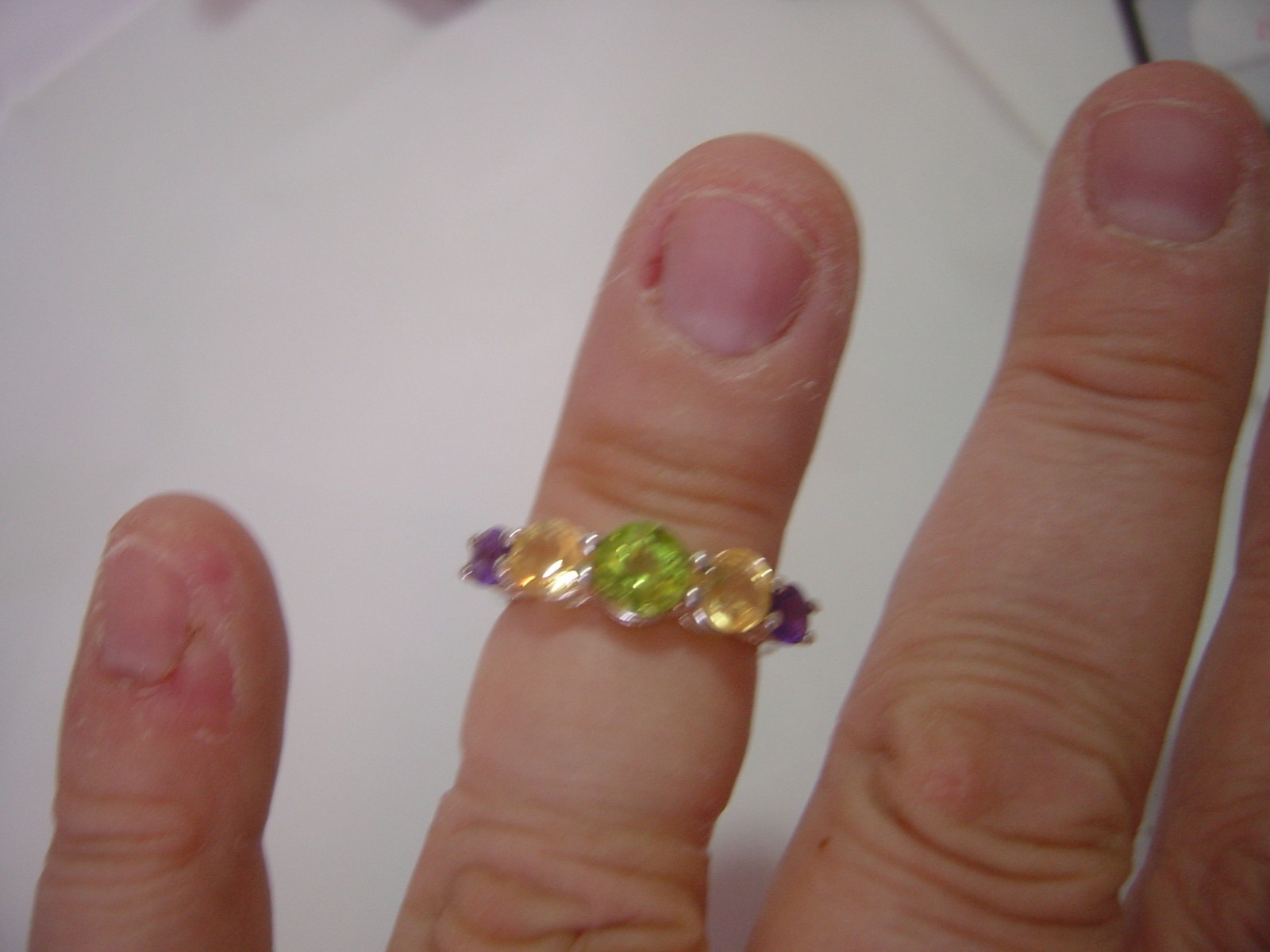 vintage solid silver-beautiful vibrant ring-genui… - image 4