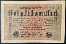 1923 GERMANY PAPER MONEY - 50,000,000 MARK BANKNOTE!