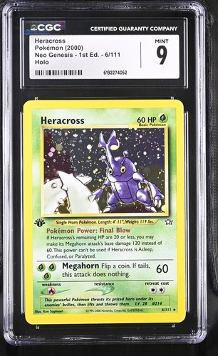 Heracross (1st Edition) graded CGC 9 for sale on eBay