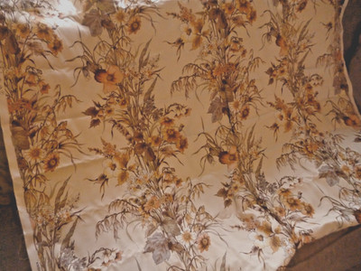 Vintage Rectella Siebdruck Floral Jugendstil Baumwolle Stoffrest