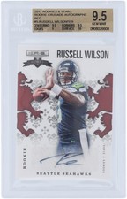 Russell Wilson Seahawks Signed 2012 Panini #5 #37/199 BGS 9.5/10 Rookie Card. rookie card picture
